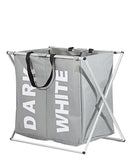 Double Laundry Basket - Grey