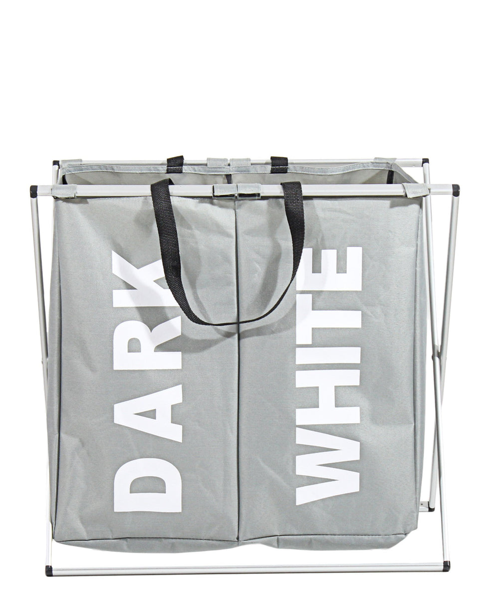 Double Laundry Basket - Grey