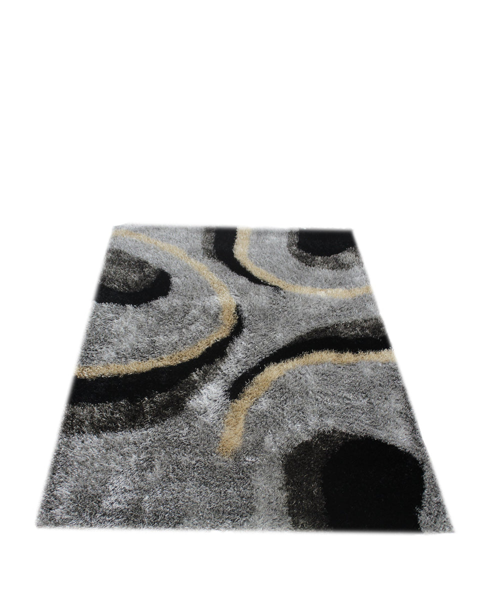 Emporium Shaggy Carpet - Black & Grey