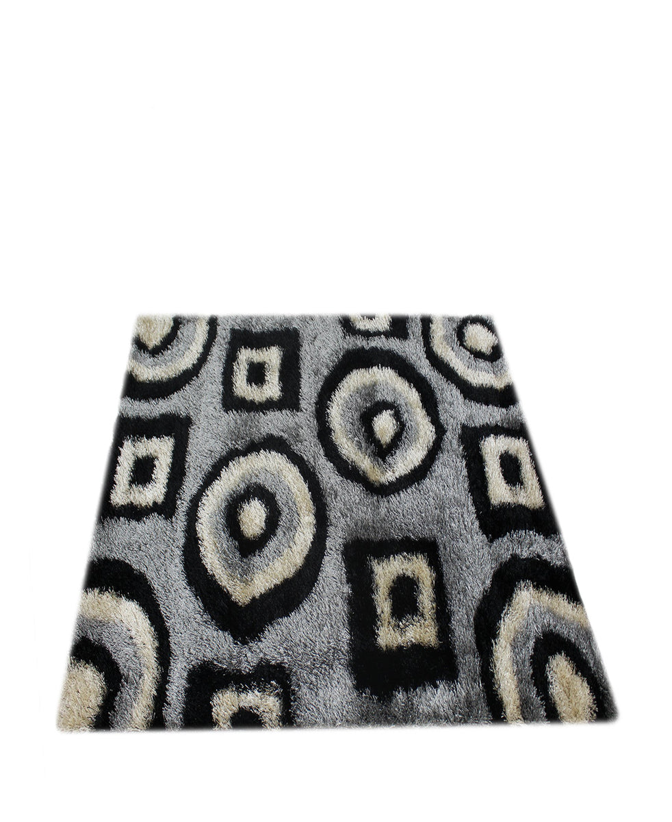 Emporium Shaggy Carpet - Black & Grey