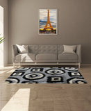 Emporium Shaggy Carpet - Black & Grey