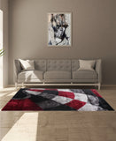 Emporium Shaggy Carpet - Black & Grey