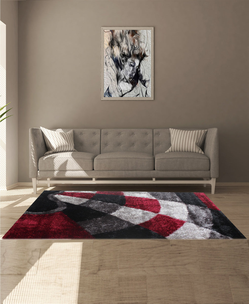 Emporium Shaggy Carpet - Black & Grey