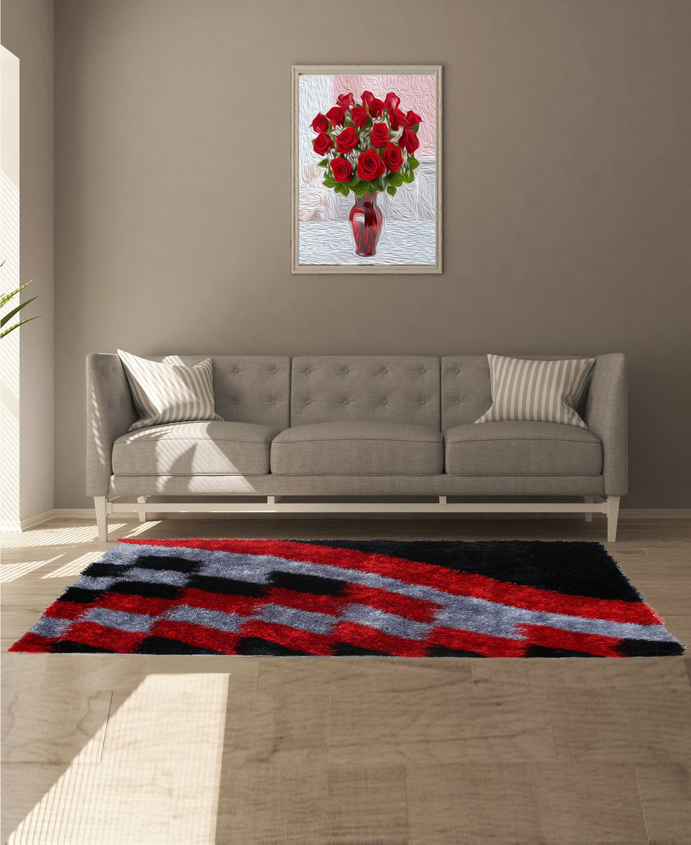 Emporium Shaggy Carpet - Red