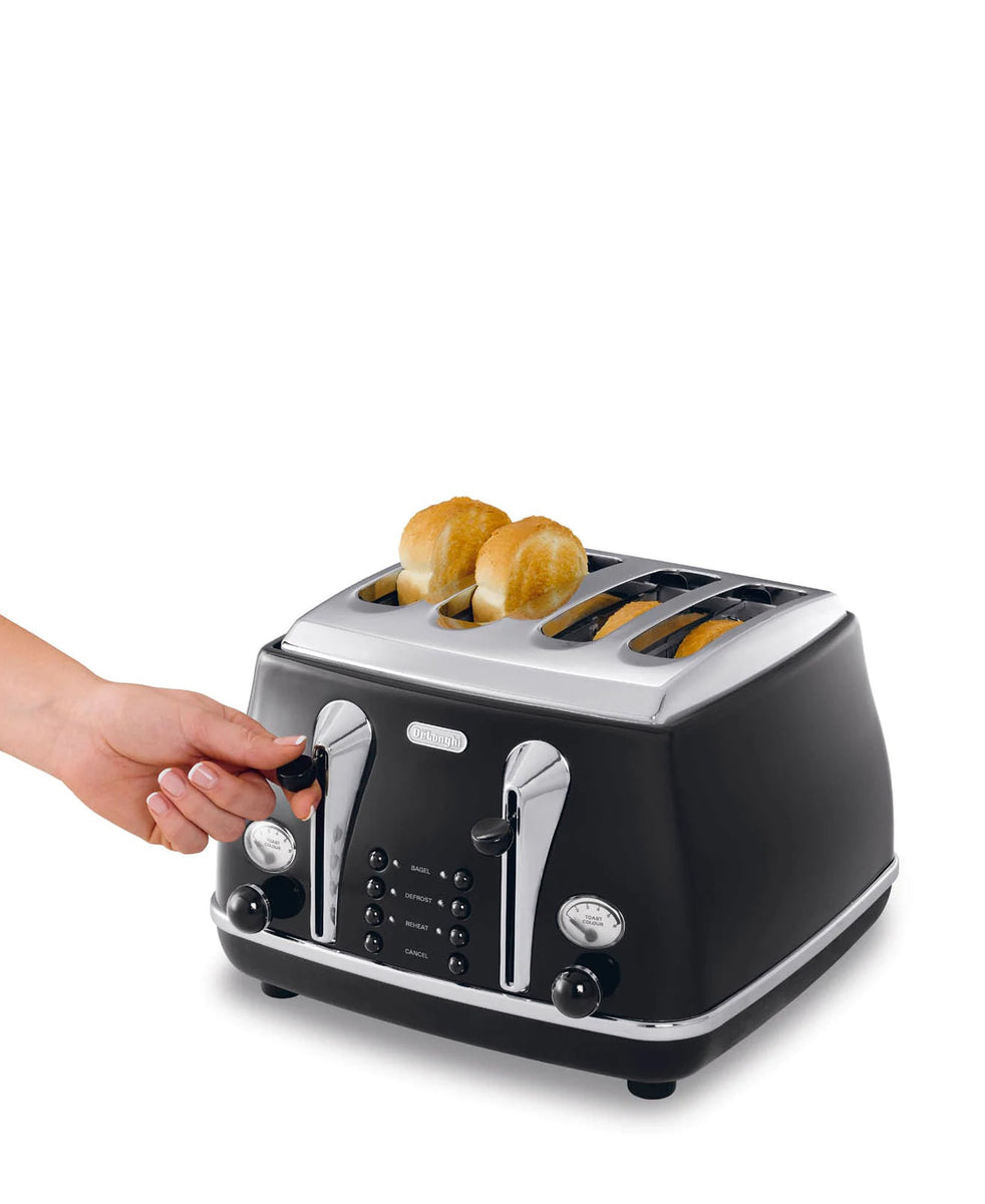 DeLonghi Icona Vintage 4 Slice Toaster - Black on promo