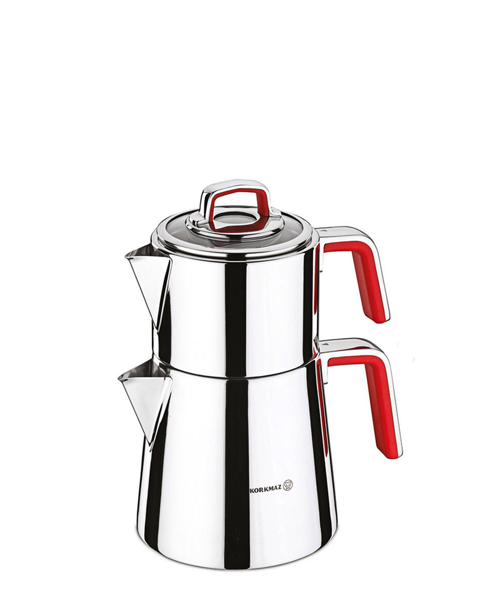 Korkmaz Vertex Tea Pots - Silver