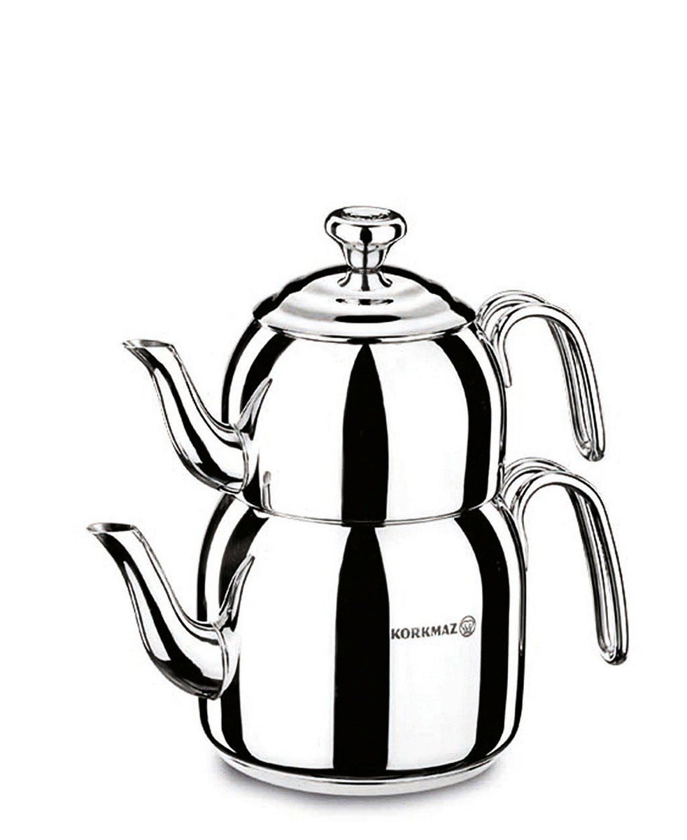 Korkmaz Droppa Mega Tea Pot - Silver