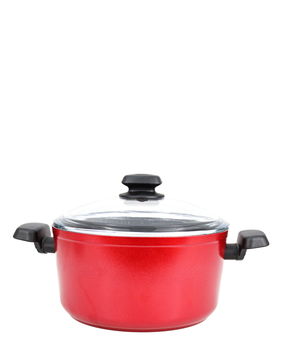Korkmaz Ornella Rosa 7 Piece Cookware Set - Red