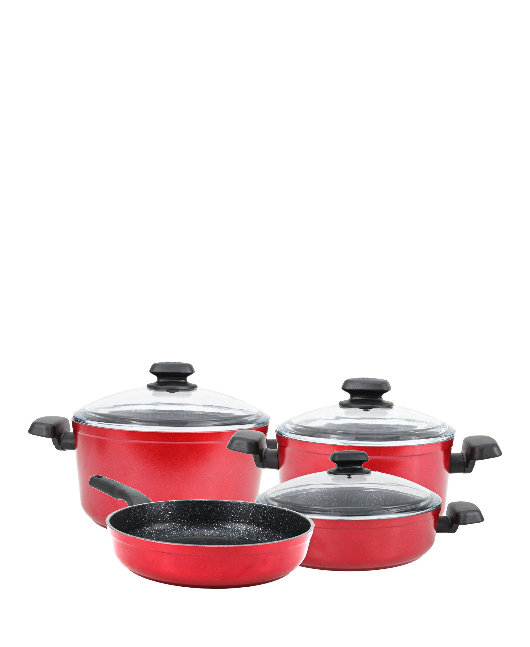 Korkmaz Ornella Rosa 7 Piece Cookware Set - Red
