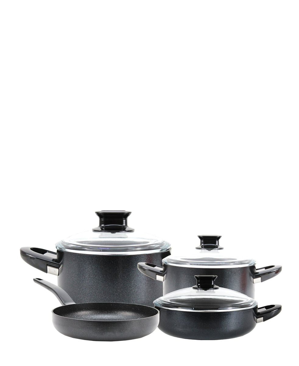 Korkmaz Lina 7 Piece Cookware Set - Black