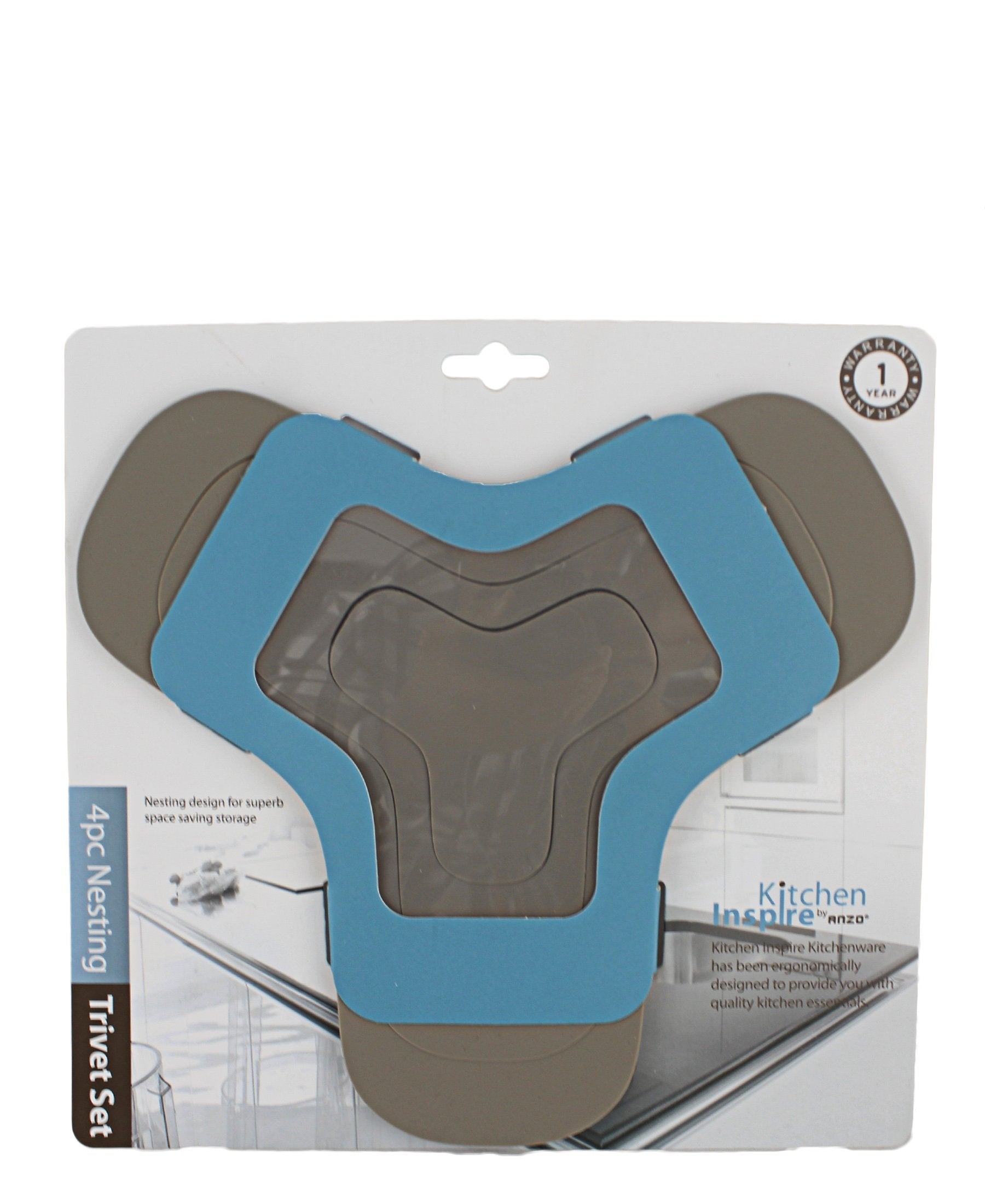 Kitchen Inspire Nesting Trivet 4 Piece - Grey