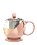Aqua Pinky Teapot & Infuser - Rose Gold