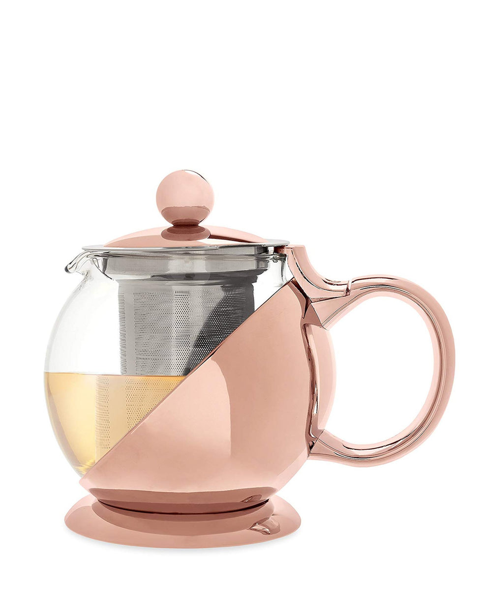 Aqua Pinky Teapot & Infuser - Rose Gold