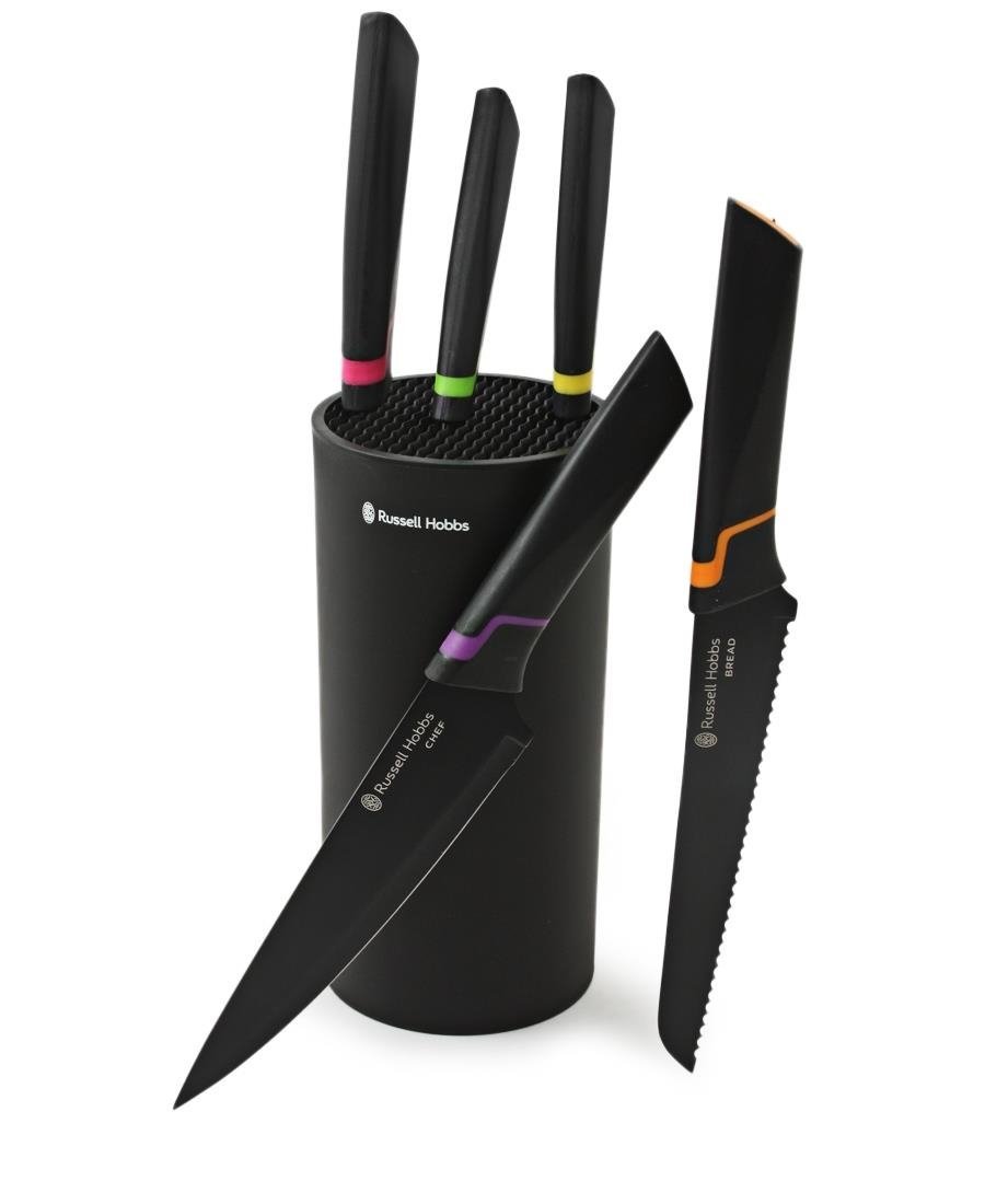 Russell Hobbs 5 Piece Block Knife - Black