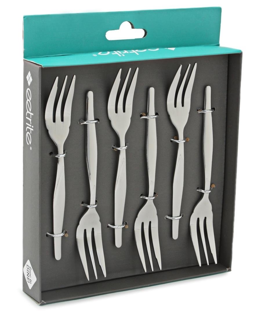 Eetrite 6 Piece Slimline Cake Forks - Silver