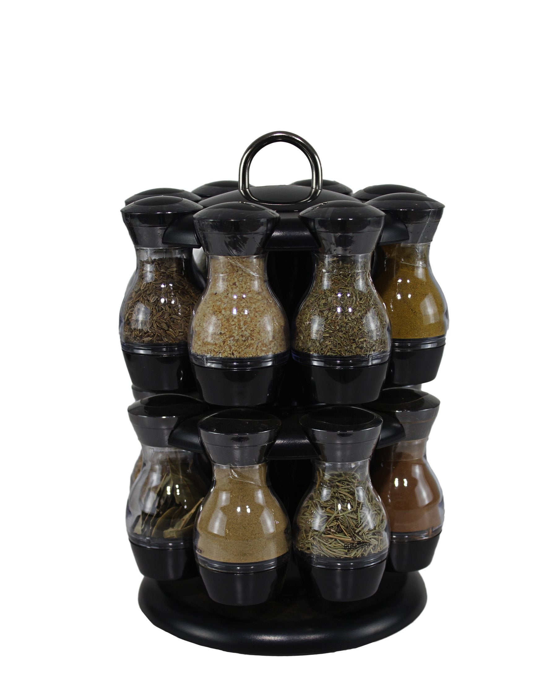 Spice Rack 16 Bottles - Black