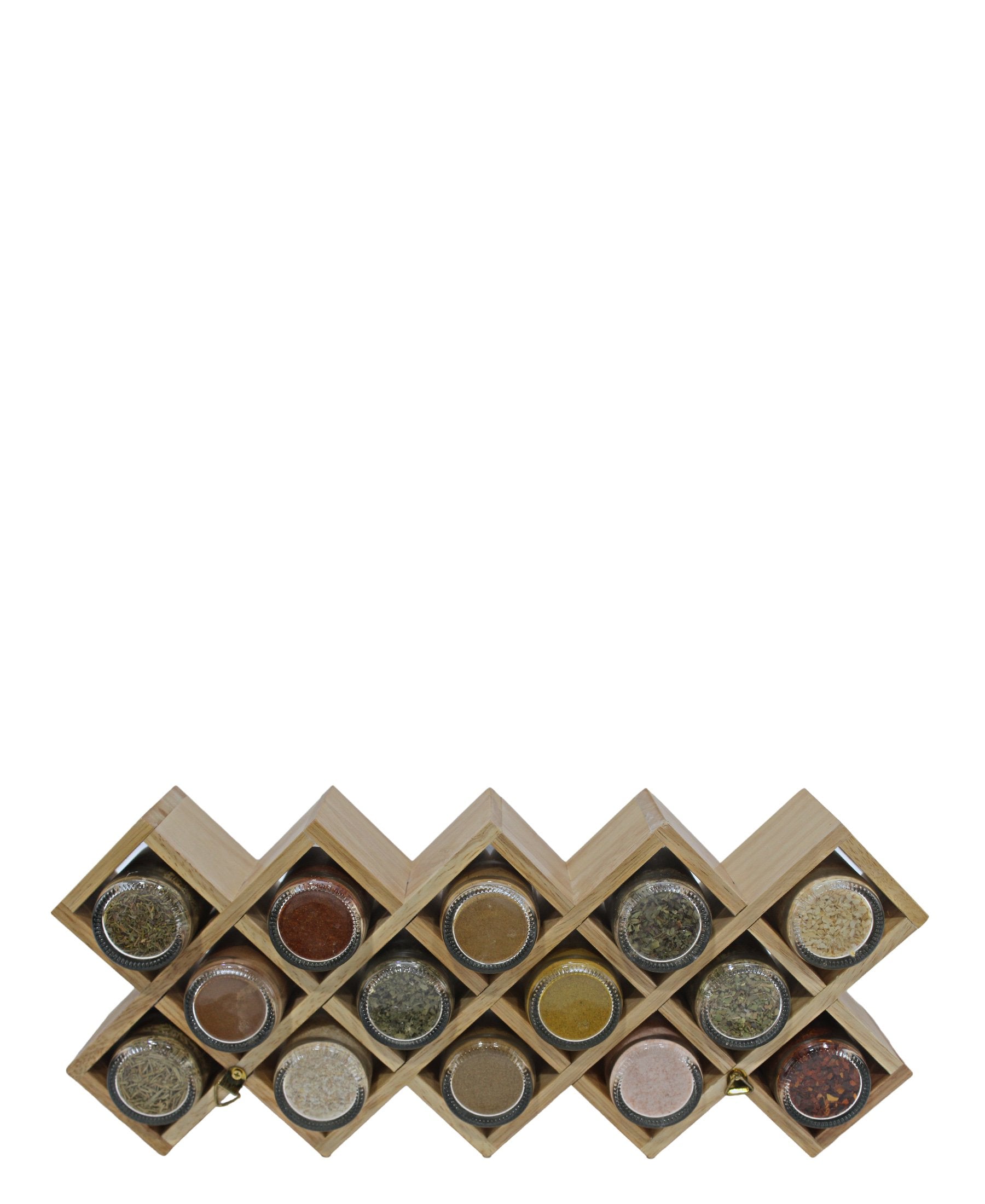 Diamond Bamboo Spice Rack - Cream