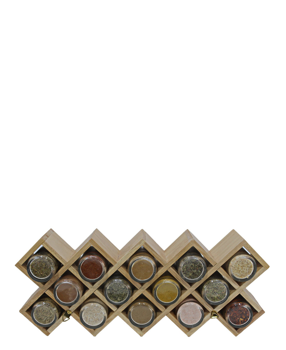 Diamond Bamboo Spice Rack - Cream