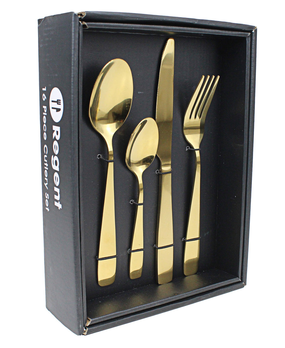 Regent 16 Piece Camden Cutlery Set - Gold