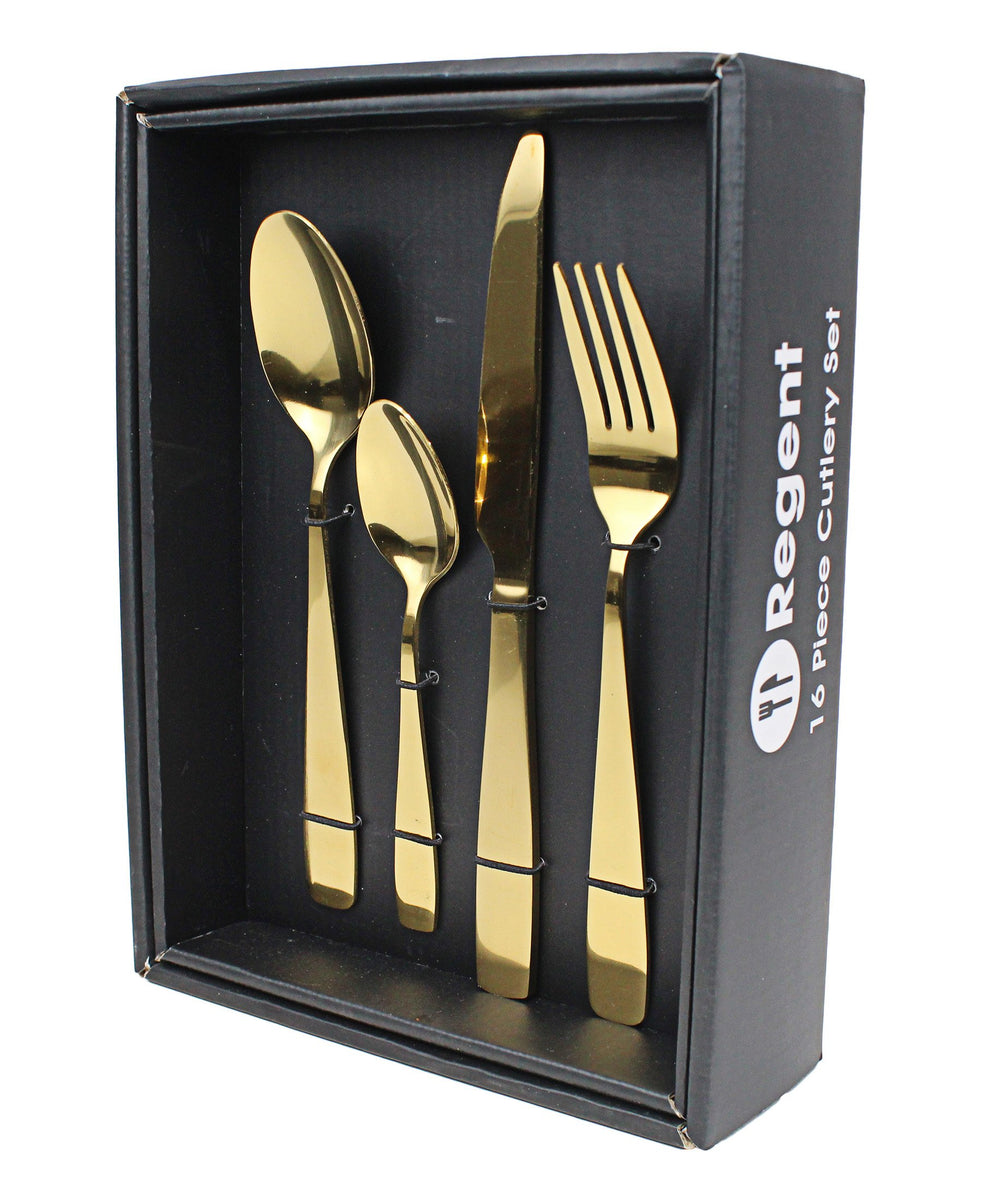 Regent 16 Piece Camden Cutlery Set - Gold