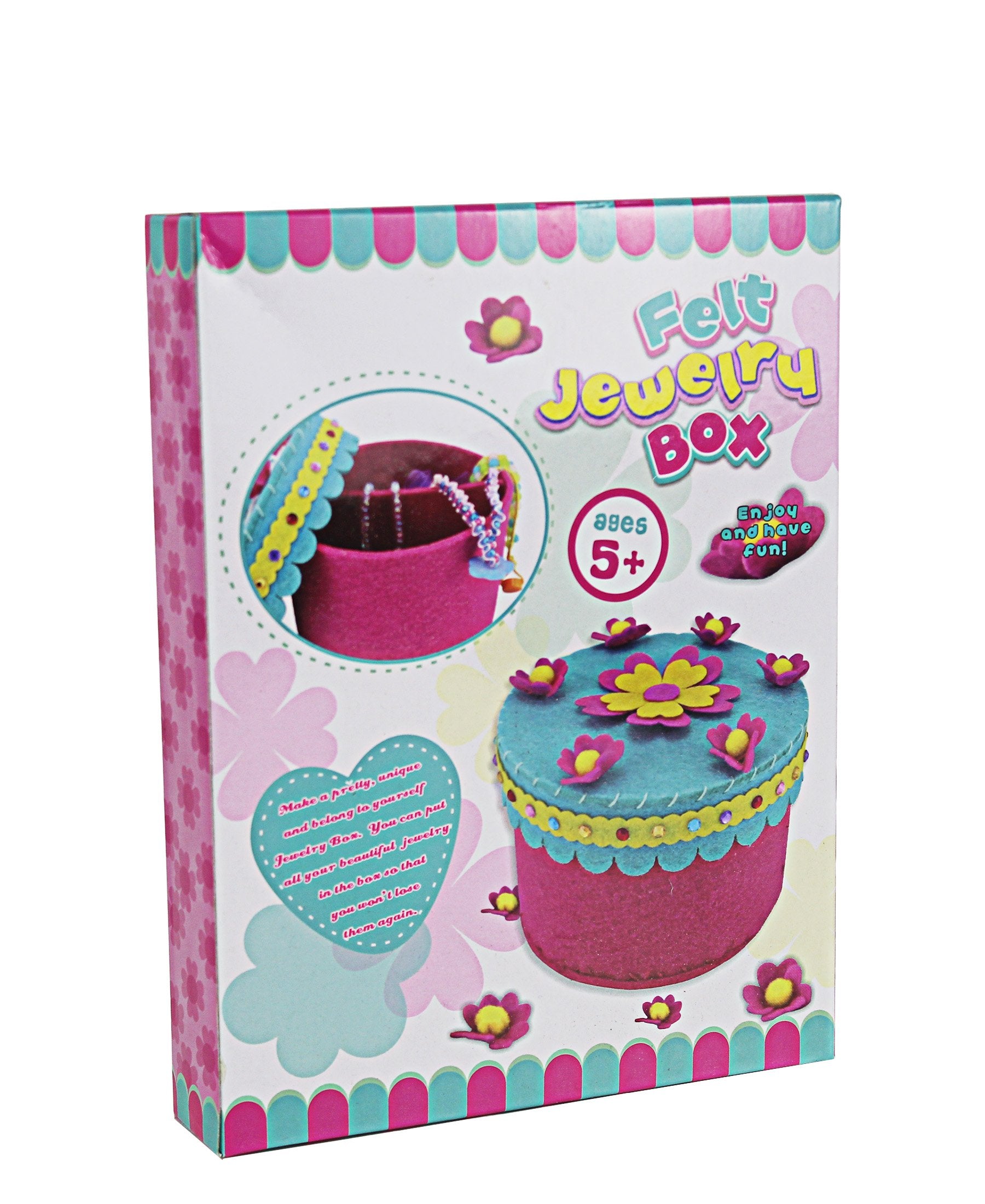 Make Your Own Felt Jewelry Box - Pink