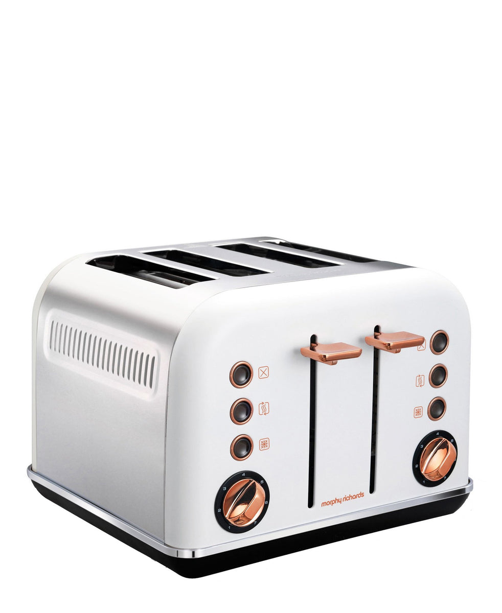 Morphy Richards Accents 4 Slice Toaster - White & Rose Gold