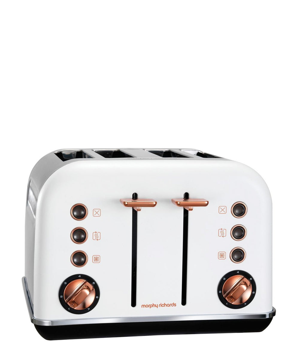 Morphy Richards Accents 4 Slice Toaster - White & Rose Gold