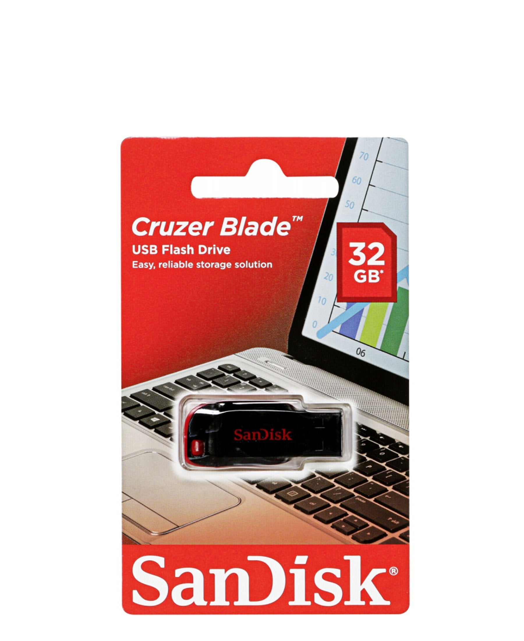 SanDisk 32GB Cruzer Blade Flash Drive - Red